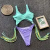 Gioiacombo&trade; Costume intero con frange cut-out