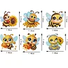 6PCS-Big-Eyed abeille-diamant aimant r&eacute;frig&eacute;rateur