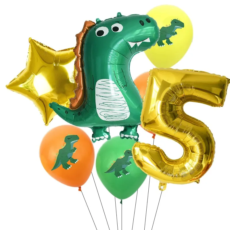 Dinosaur Party Balloon Dinosaur Birthday Party Foil Number Balloons Kids Wild Animal Jungle Birthday Party Decorations Globos