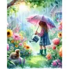 【Limited Stock Sale】Girl Watering The Flowers-11CT Stamped Cross Stitch 50*60cm/19.69*23.62in(Big Size) tapestrymarket
