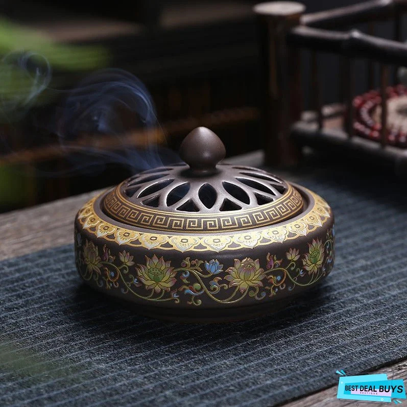 Antique Cloisonne Incense Burner Handicraft Ornament Creative Home Indoor Incense Enamel Color Burner