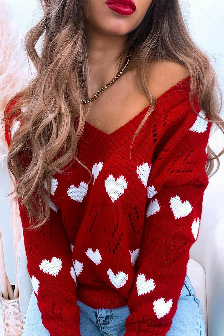 Fashion Street Geometric Hollowed Out V Neck Tops