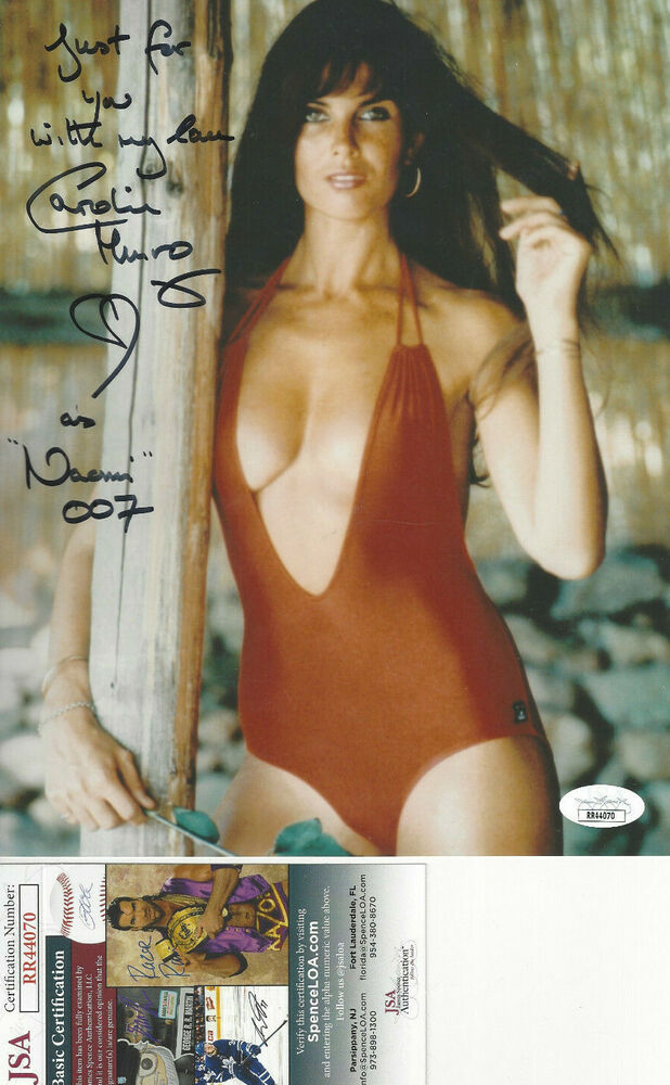 James Bond Girl The Spy Who loved me Caroline Munro autograph 8x10 Photo Poster painting JSA **