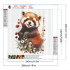 Red Panda Flowers-Full Round Diamond Painting 30*30CM