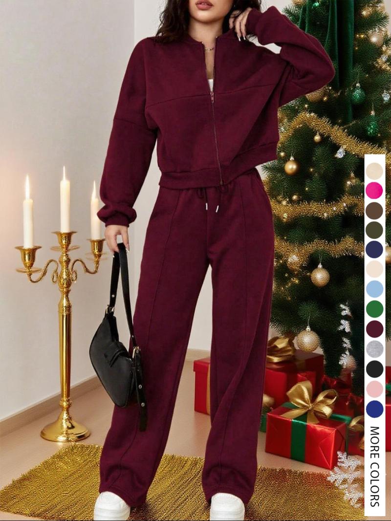 Women's Casual Striped Long Sleeve Zipper Jacket and Pants Set, Airport Wear, Fitted Natural Waist, Regular Length, All Seasons Women's Casual Striped Long Sleeve Zipper Jacket and Pants Set, Airport Wear, Fitted Natural Waist, Regular Length, All Seasons