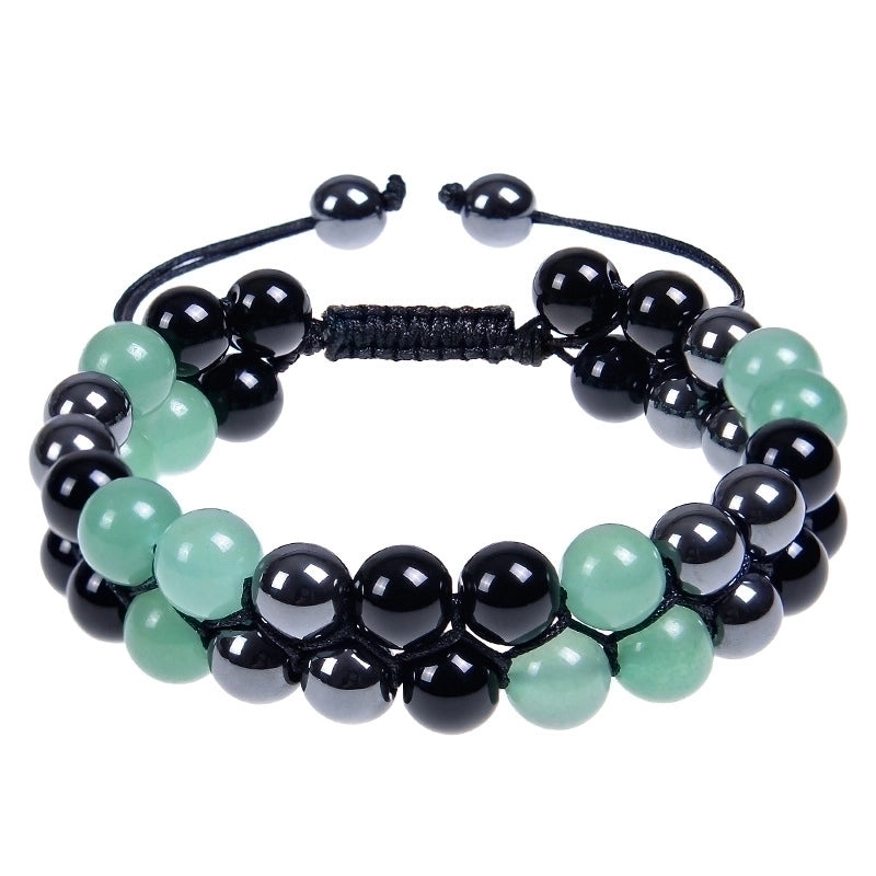 Retro Color Block Agate Beaded Bracelets 1 Piece