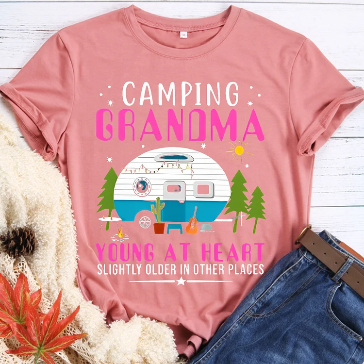 Camping Grandma Young At Heart Camping T-shirt-BSTJ0073