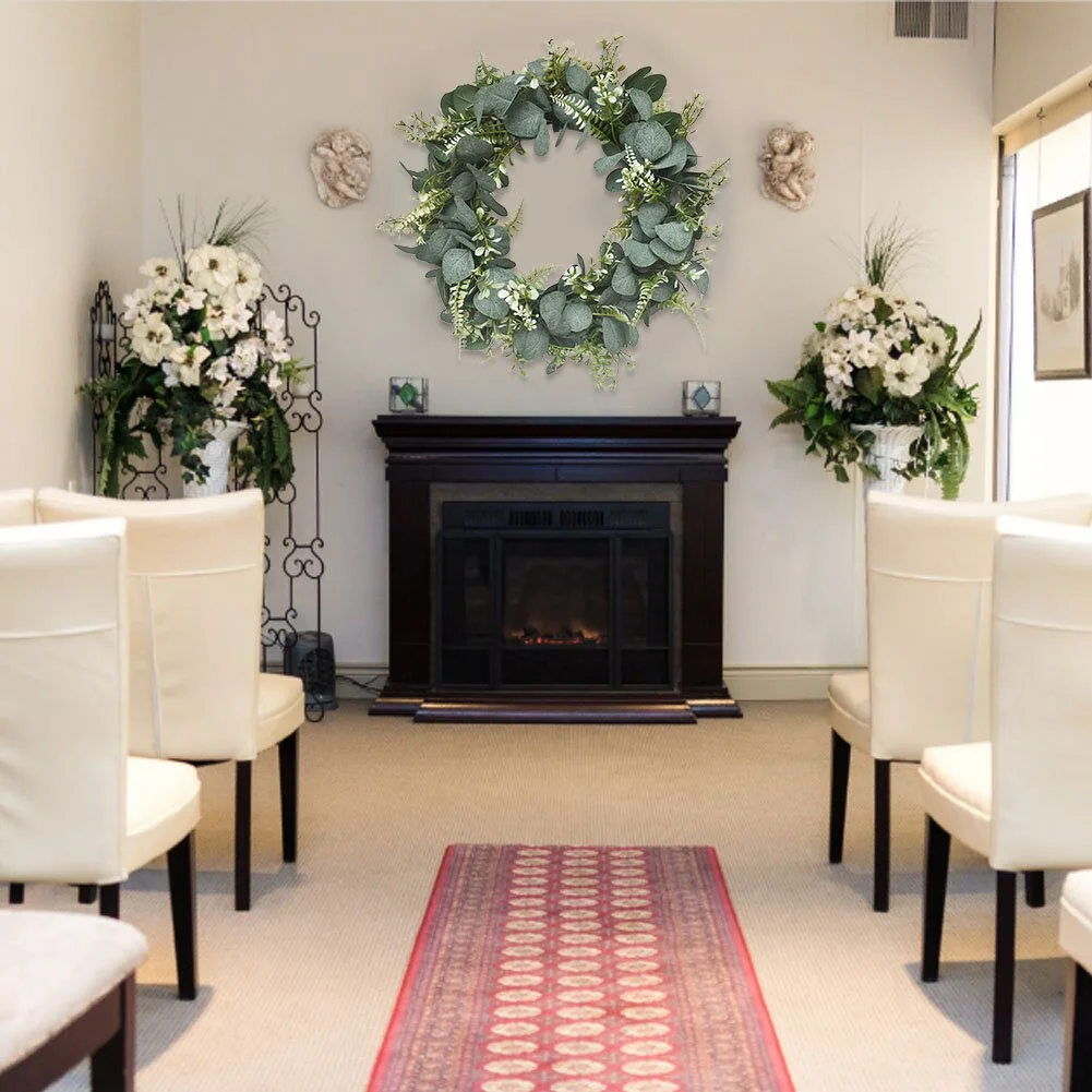 Lysimachia Leaves Dried Eucalyptus Wreaths for Front Door Outdoor Spring Wreaths