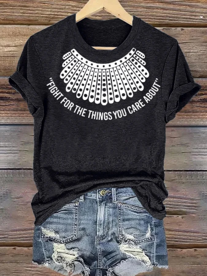 Women's Fight For The Things You Care About Black Women Print Cotton Long Sleeve T-Shirt 
