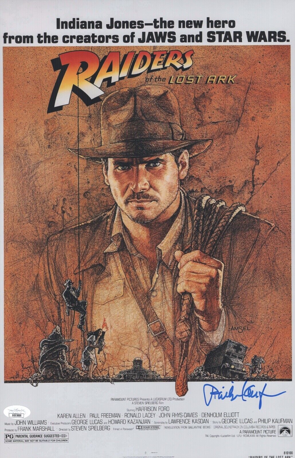 PHILLIP KAUFMAN Signed 11x17 Photo Poster painting RAIDERS OF THE LOST ARK Autograph JSA COA