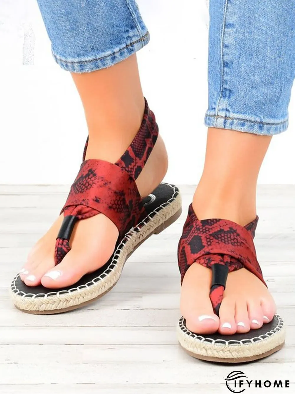 Snake Print Flip Flop Sandals | IFYHOME