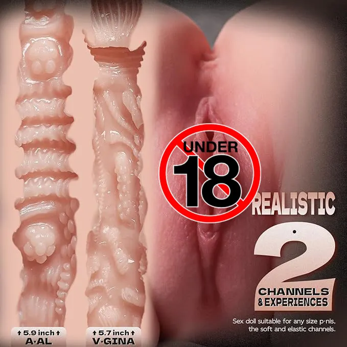 Păpușă masturbatoare realistă pentru bărbați (versiunea &bdquo;fund&rdquo;): fund moale, realist, cu deschideri vaginale și anale care permit diverse poziții sexuale (colorată)