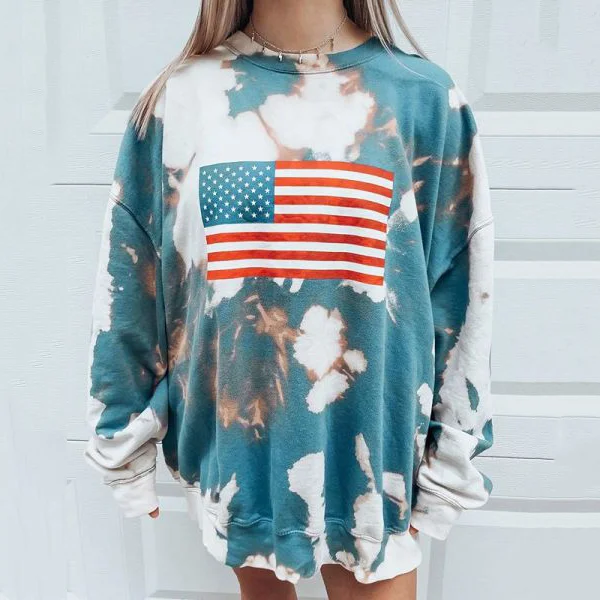 Vintage Tie-dye Printed Sweatershirts