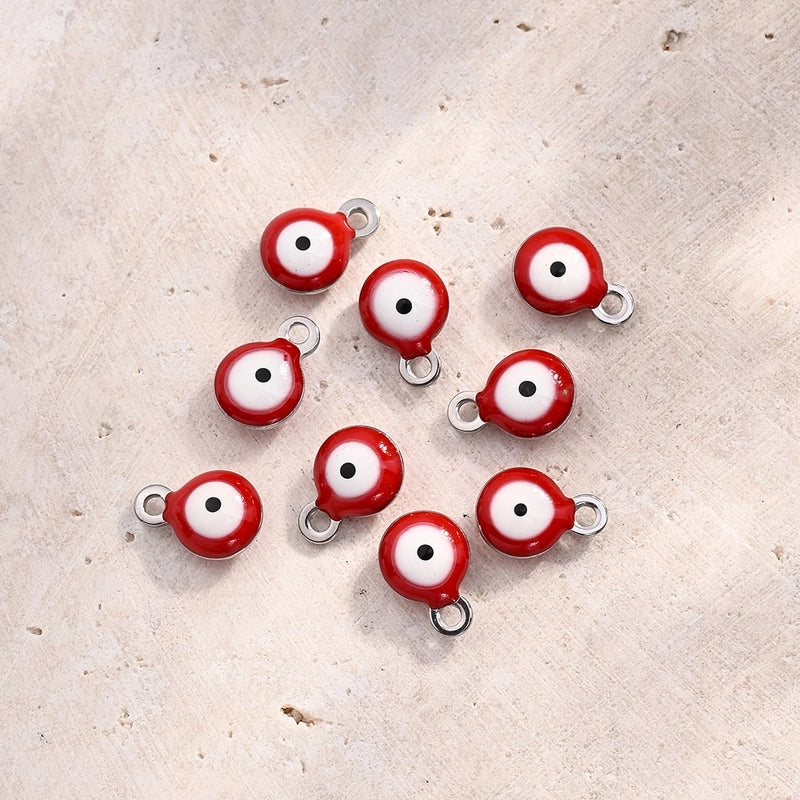 50 Pcs/Package 8.5x6mm Hole Under 1mm 304 Stainless Steel Eye Simple Polished Pendant Jewelry Accessories