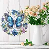 (Upgrade Size)DIY Double Sided Effect Diamond Painting Hanging Pendant Kit (Flower Butterfly)