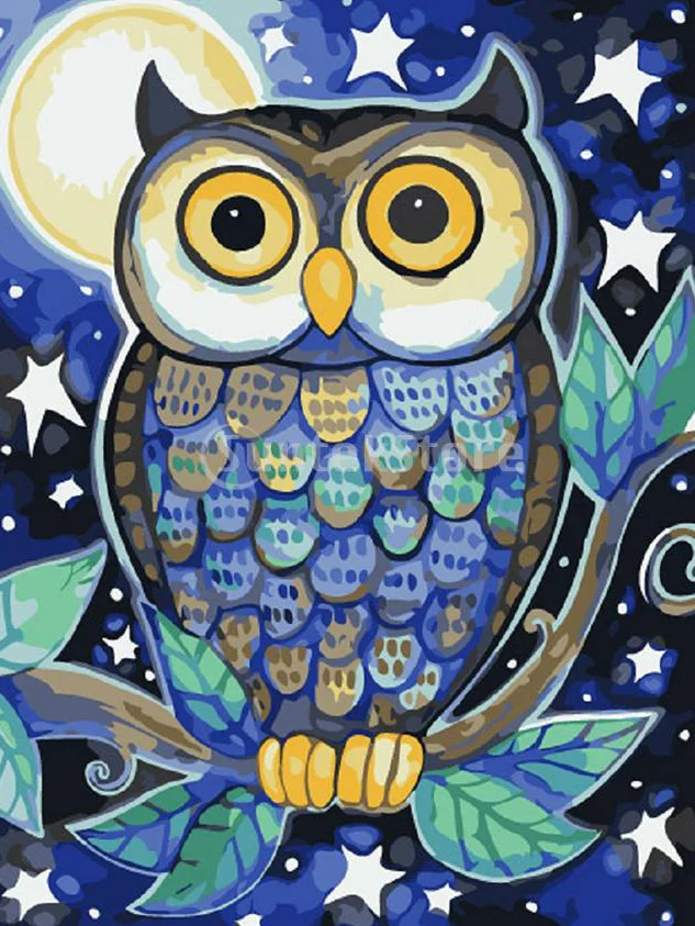 Diamond Painting - Full Round/Square Drill - Owl(30*40 - 50*60cm)