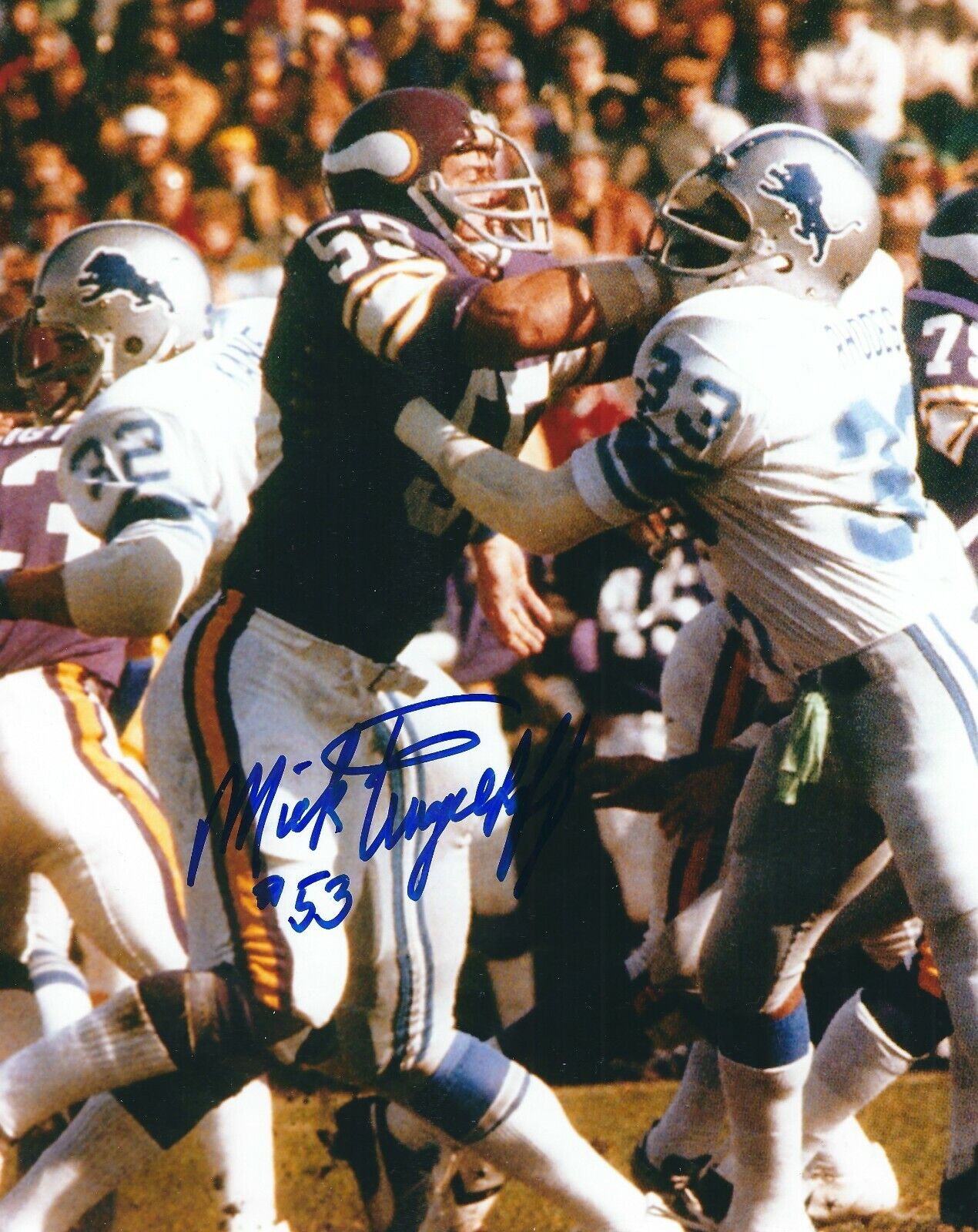 Signed 8x10 MICK TINGELHOFF HOF Minnesota Vikings Autographed Photo Poster painting - COA