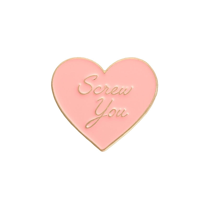 Cartoon Style Minimalist Pin Letter Heart Shape Alloy Plating Unisex Brooches