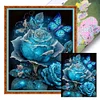 Blue Rose - 11CT Stamped Cross Stitch 40*50cm