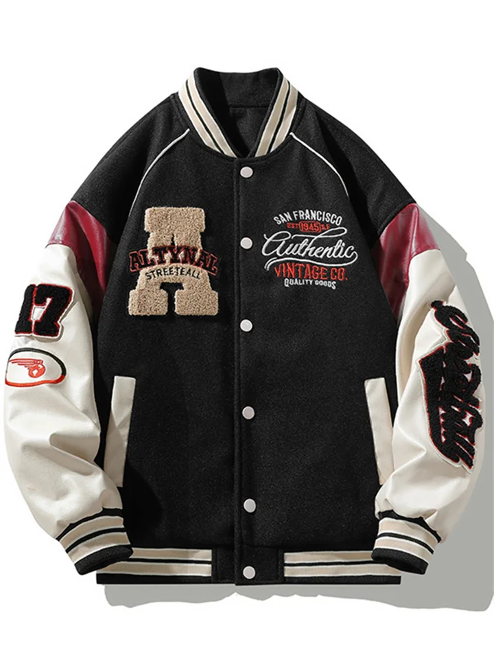 Letters Baseball Jacket Men Thickened Cotton Couple Jacket Winter Loose Versatile Men's Baseball Uniform Female Tide