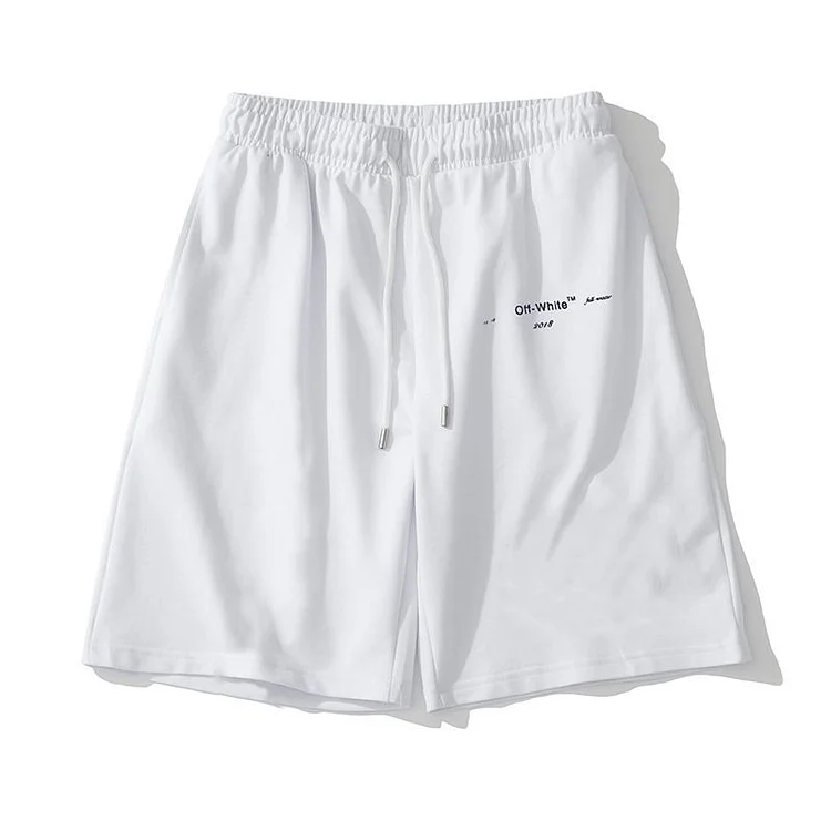Off White Simple Print Shorts