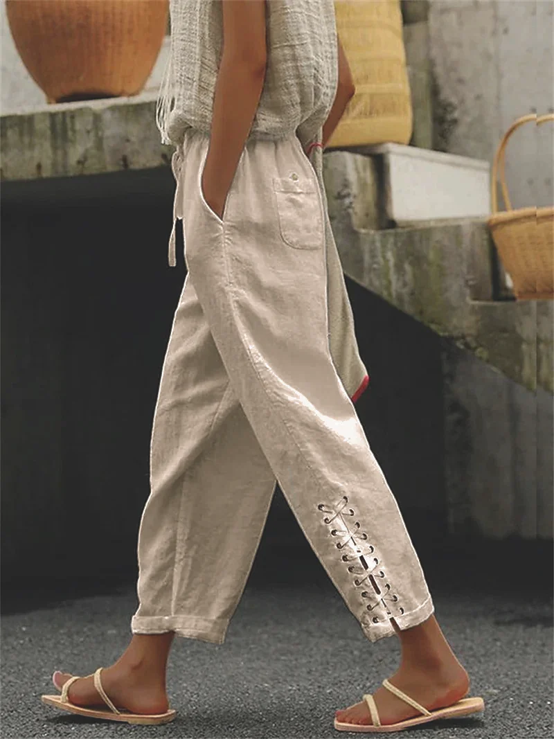 Casual Cotton Pocket Pants