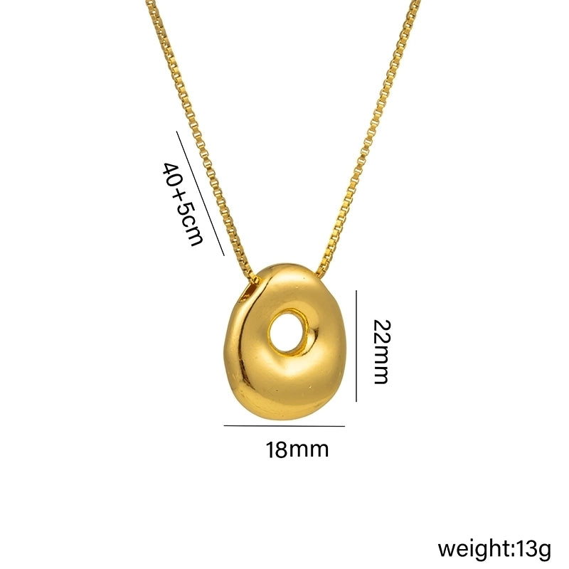 Hip-Hop Minimalist Letter Titanium Steel 18K Gold Plated Plating Pendant Necklace