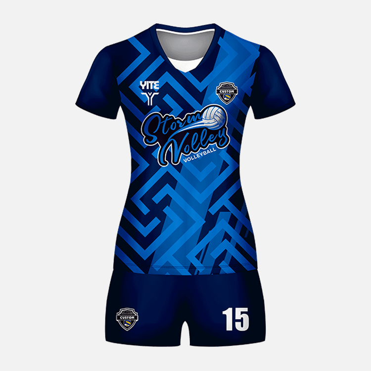 YITE | WP25-007-White  And Blue Volleyball  Uniforms