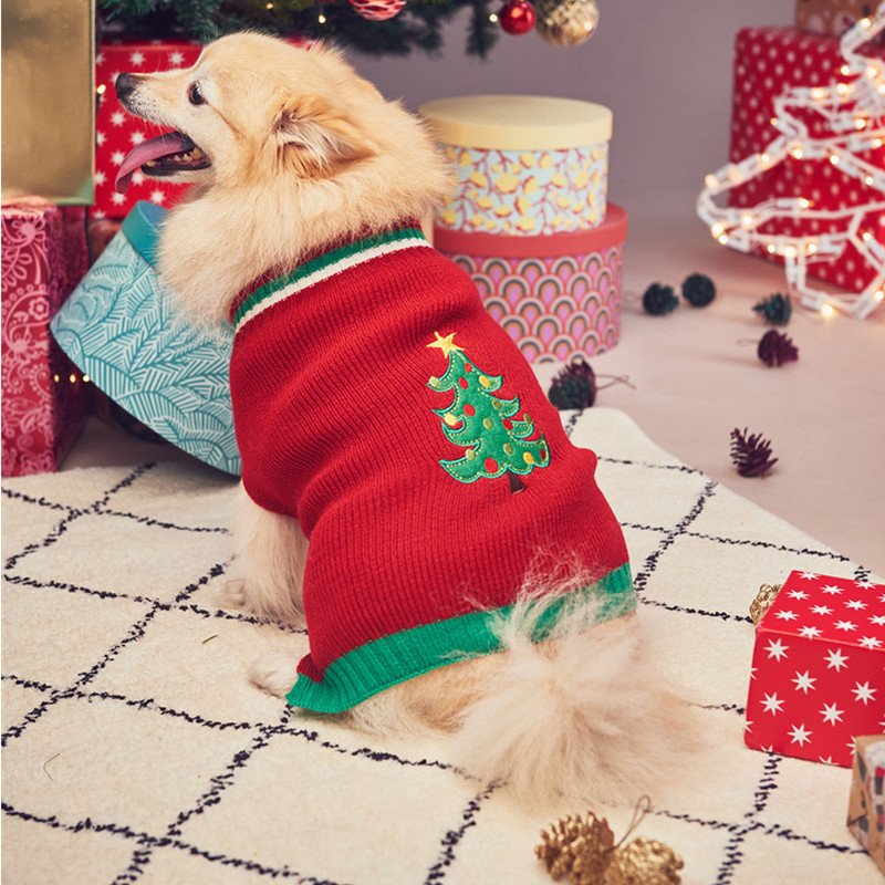 Christmas pet dog clothes autumn and winter knitwear