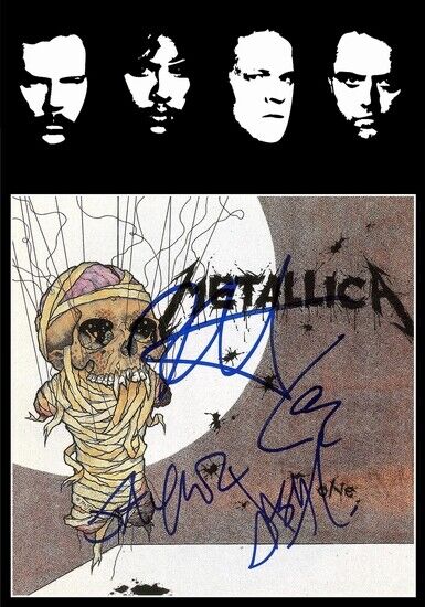 METALLICA - ONE - SIGNED LP COVER - HIGH QUALITY Photo Poster painting POSTER INSERT FOR FRAMING