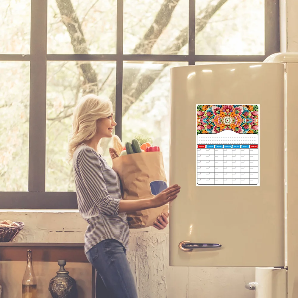 Flower DIY Diamond Painting Fridge Stickers Calendar for Fridge Whiteboard