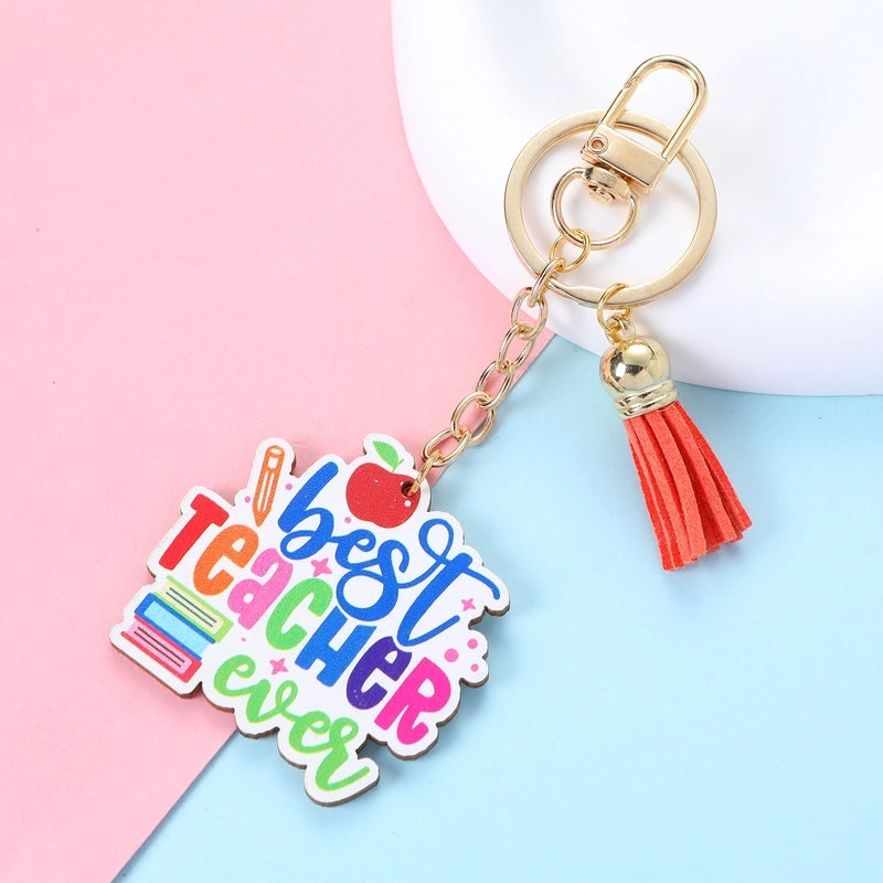 Cute Minimalist Letter Alloy Asymmetrical Keychain