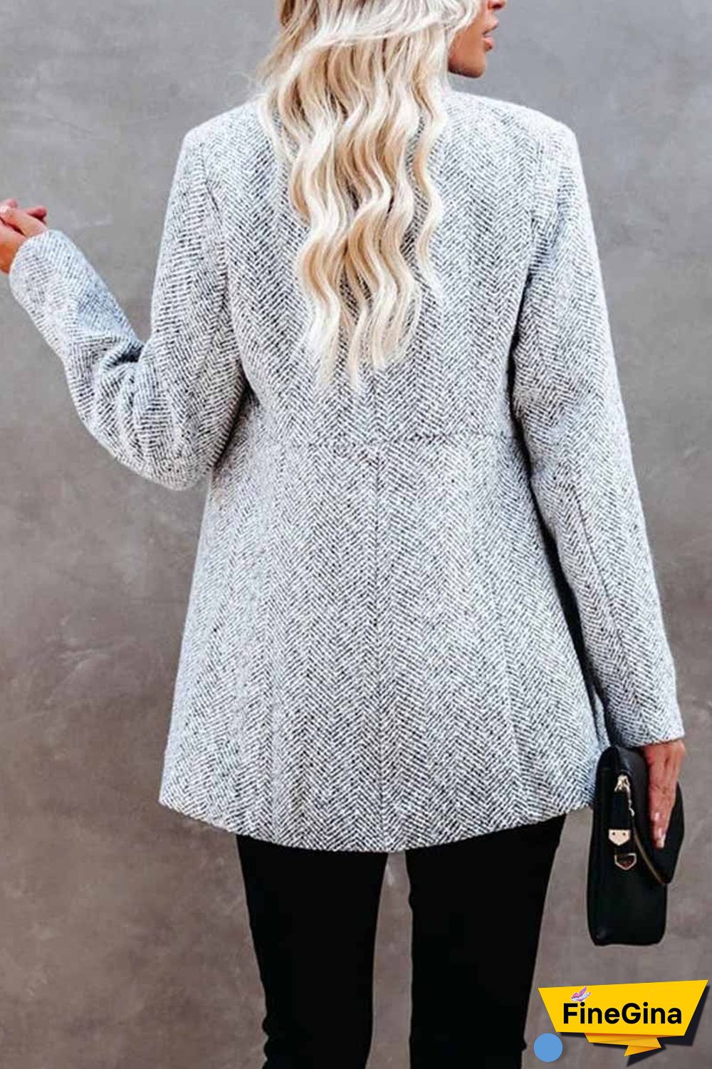 Casual Classic Retro Pocketed Heather Coat
