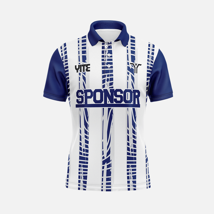YITE | LP24-016-Blue And White Polo Shirts Uniform