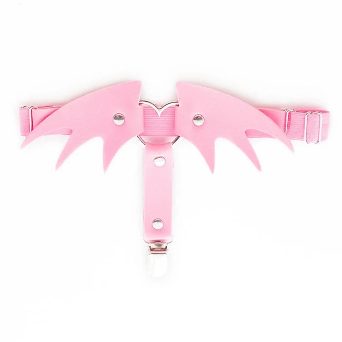 Sexy Women Elastic Leather Leg Ring Garter Belt Punk Heart Rivet Thigh Ring Goth Harajuku Harness Stockings Garter