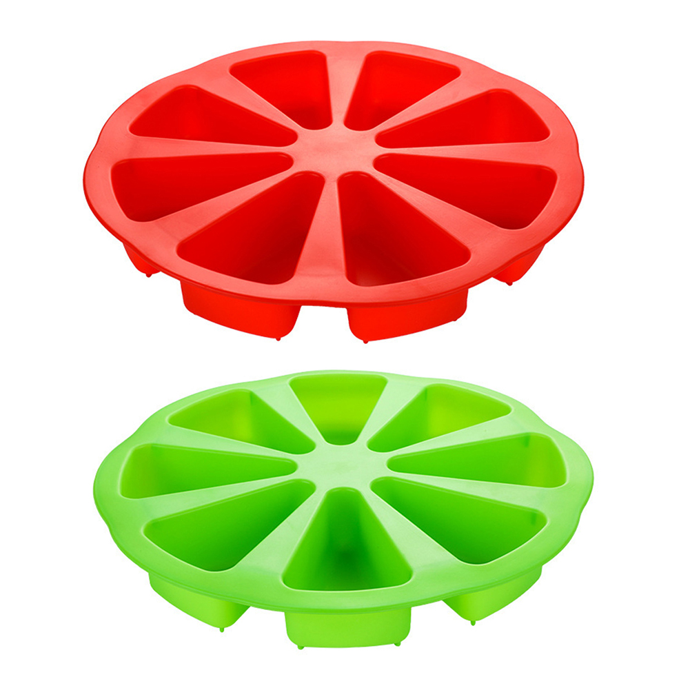 

8 Grids Silicone Fondant Cake Molds Durable Kitchen Pizza Plate Bakeware, Red, 501 Original