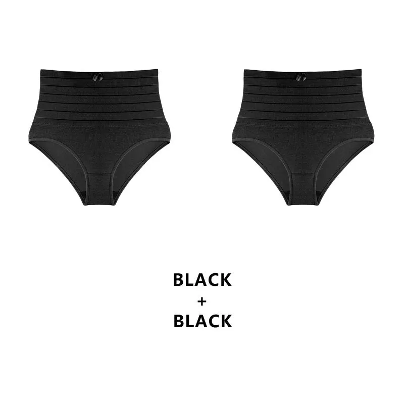 Meet'r 2Pcs/Lot Women High Waist Shaping Panties Breathable Slimming Tummy Underwear Butt Lifter Seamless Panties Shaperwear