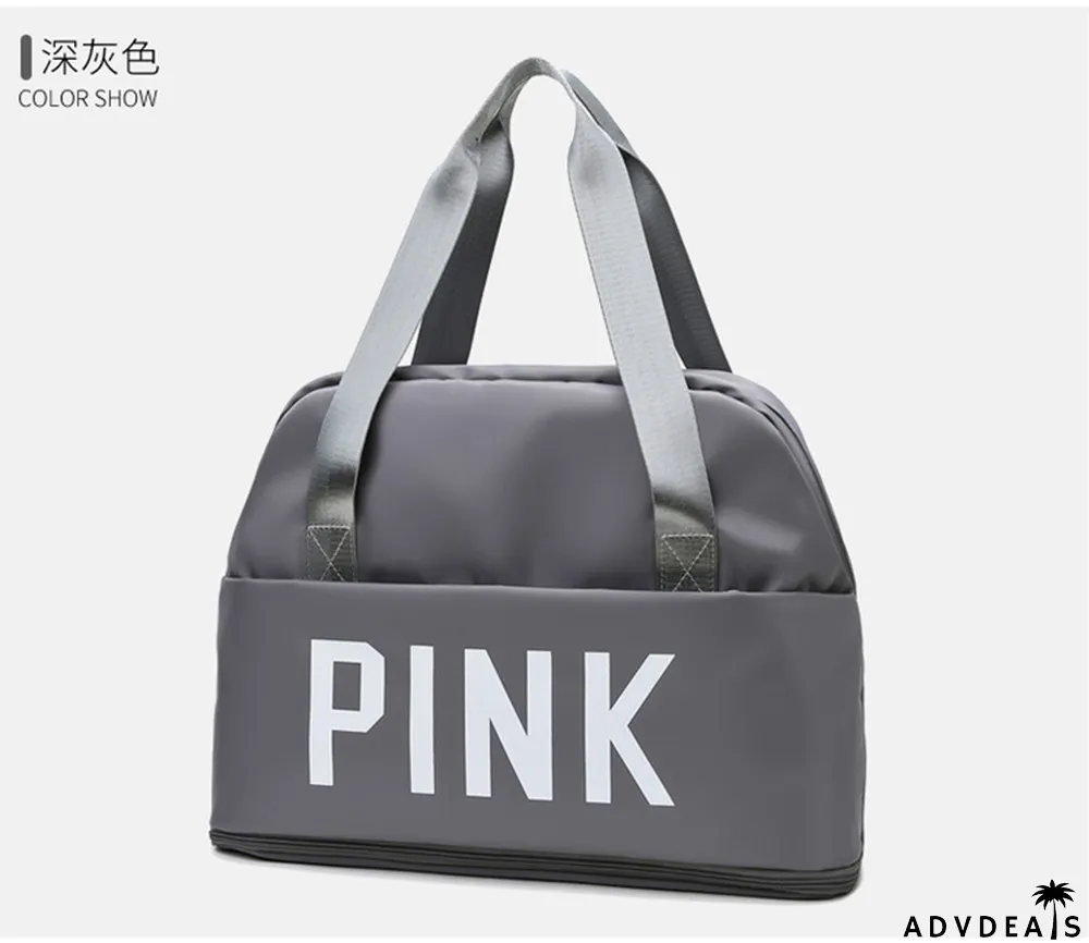 PINK Letter Print Dry and Wet Separation Extend Bag