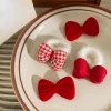 Cute Red Brown Flower Bowknot Hair Bands