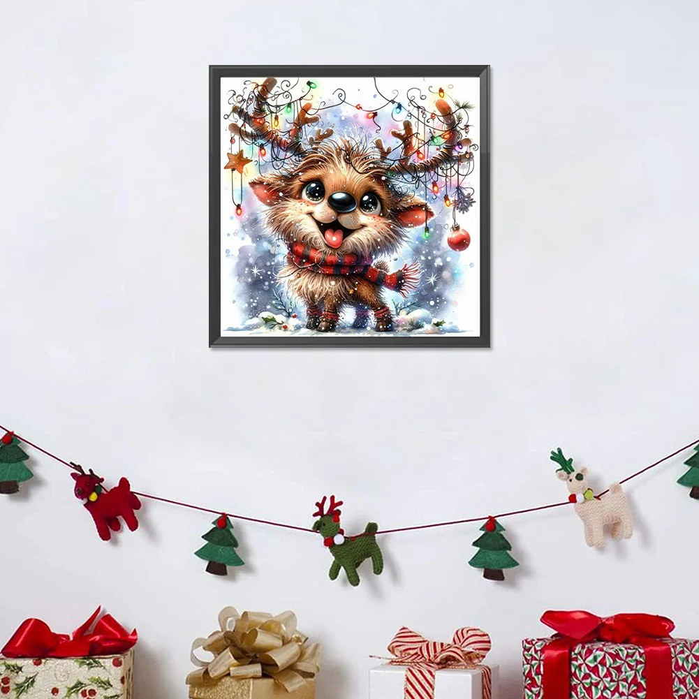Diamond Painting - Full Round Drill - Christmas Elk(Canvas|30*30cm)
