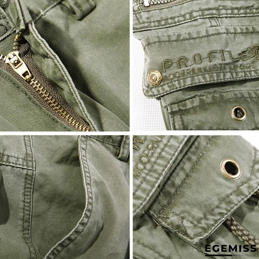 Mens Tactical Pants Joggers Casual Male Cargo Pants Cotton Trousers Multi Pocket Military Style Green Pants | EGEMISS