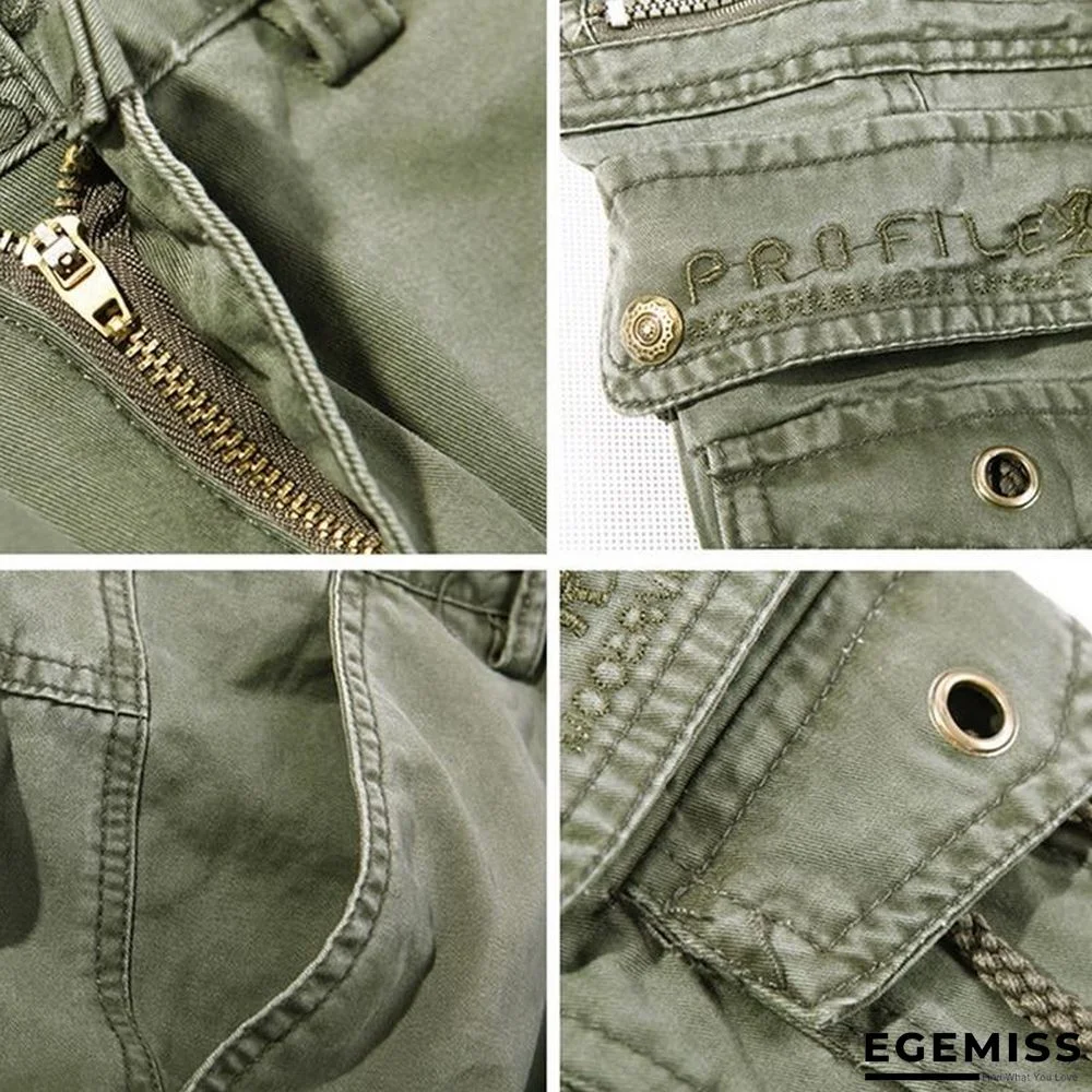 Mens Tactical Pants Joggers Casual Male Cargo Pants Cotton Trousers Multi Pocket Military Style Green Pants | EGEMISS