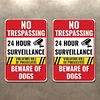 2pcs - Beware Of Dog 24 Hours Surveillance Violators Will Be Prosecuted No Trespassing - Vintage Metal Signs(8*12Inch/12*16Inch)