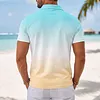 Men's Gradient Hawaiian Short Polo Shirts by Inlyline