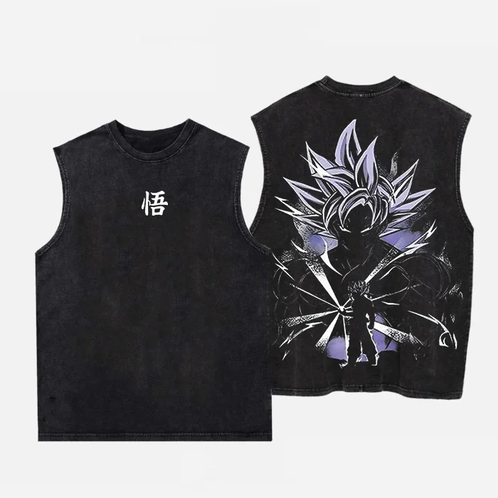 Dragon Ball Goku Printed Men's Washed Vest