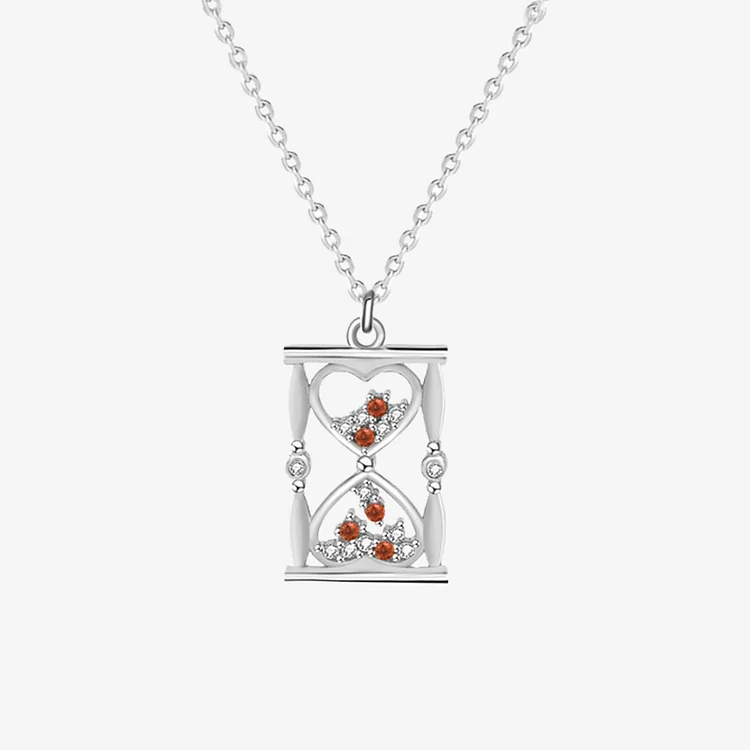 Carpe Diem Heart Sandglass Necklace