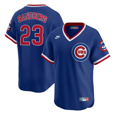 Youth Chicago Cubs #23 Ryne Sandberg Nike Royal Limited 1994-96 Alternate Cooperstown Authentic Lettering Jersey