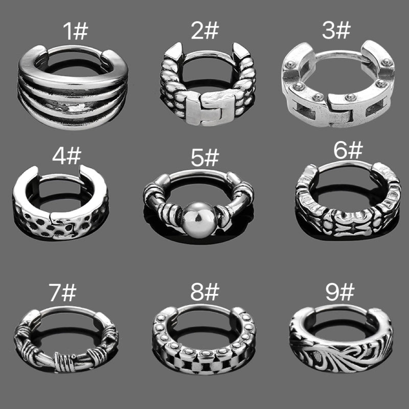 1 Piece Halloween Gothic Minimalist Polka Dots Solid Color Polishing 316 Stainless Steel Hoop Earrings