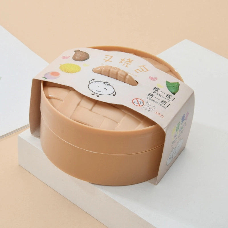 New Simulation Steamed Stuffed Bun Vent Color Steamed Stuffed Bun With Cage New Strange Decompression Steamed Stuffed Bun Toy Direct