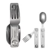 Camping Cutlery 3 in 1 Detachable Foldable Cutlery With Fork And Spoon Suitable For outdoor Camping And Hiking, Easy To Carry